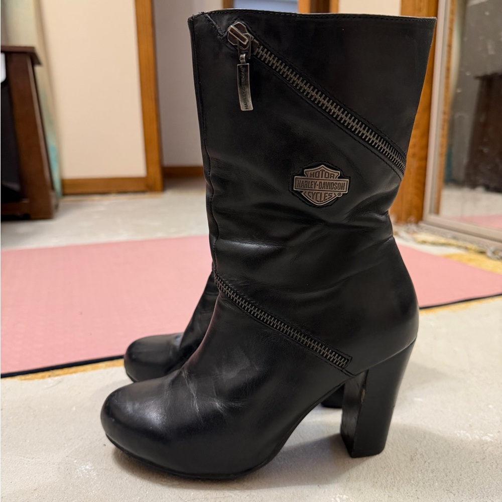 Harley-Davidson Black Heeled Boots for Women